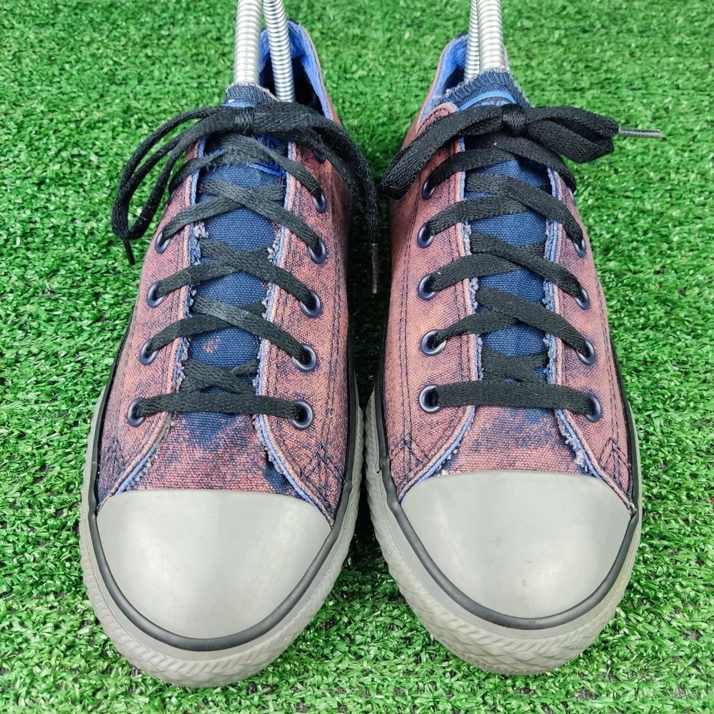 Converse Sneakers Junior 5 Burgundy Blue Chuck Taylor All Star Low Distressed